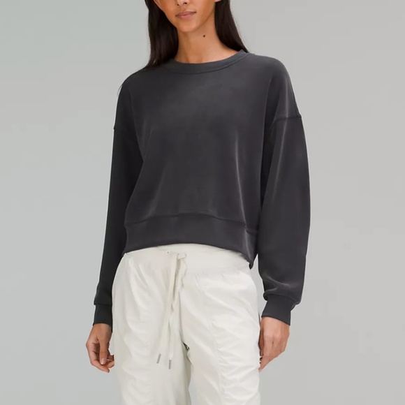 Lululemon Softstreme Perfectly Oversized Cropped Crew Neck Sweater 4 - Picture 1 of 5